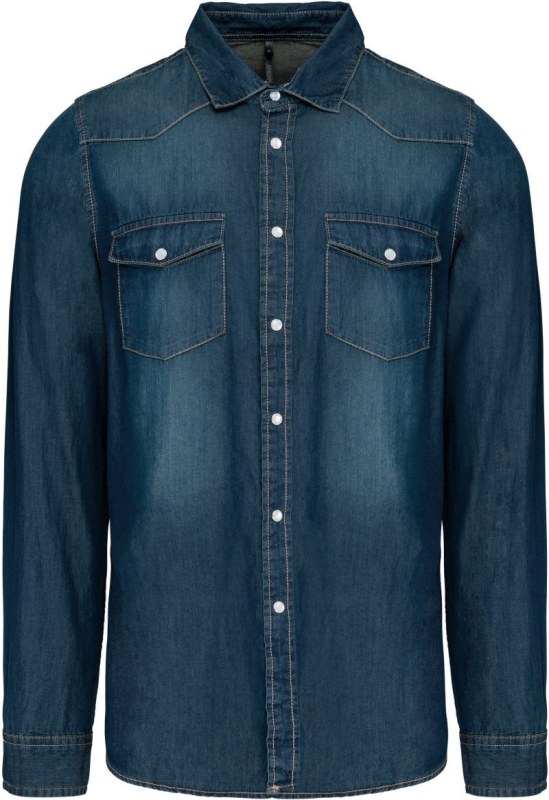 Kariban K 519 Denim košile s dlouhým rukávem 20.K519 blue jean
