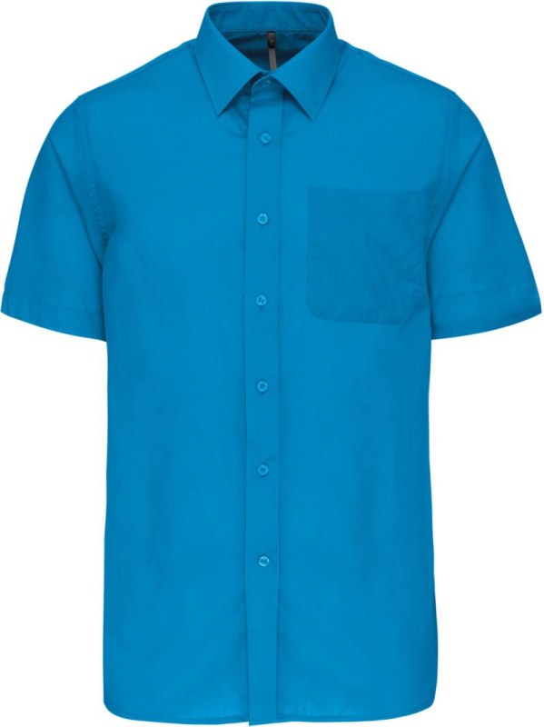 Kariban K 551 Popelínová košile "Ace" s&nbsp;krátkým rukávem 20.K551 bright turquoise - Dámské oblečení košile