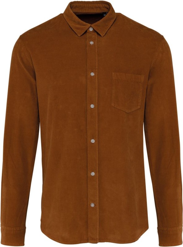 Kariban K 599 Manšestrová košile s&nbsp;dlouhým rukávem 20.K599 washed brandy - Dámské oblečení košile