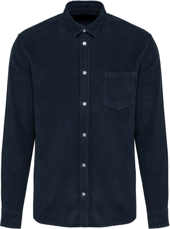 Kariban K 599 Manšestrová košile s dlouhým rukávem 20.K599 washed dark navy