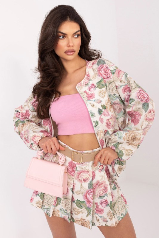 Kraťasy s sukňovou dolní částí s květinovým vzorem model 226633 Italy Moda