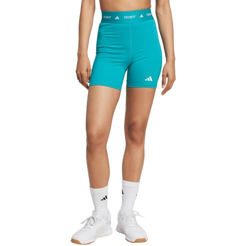 Dámské šortky adidas Techfit v tyrkysové barvě JW7561