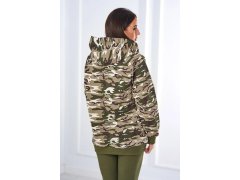 3dílná souprava Vřesoviště halenka, top a legíny khaki + ecru