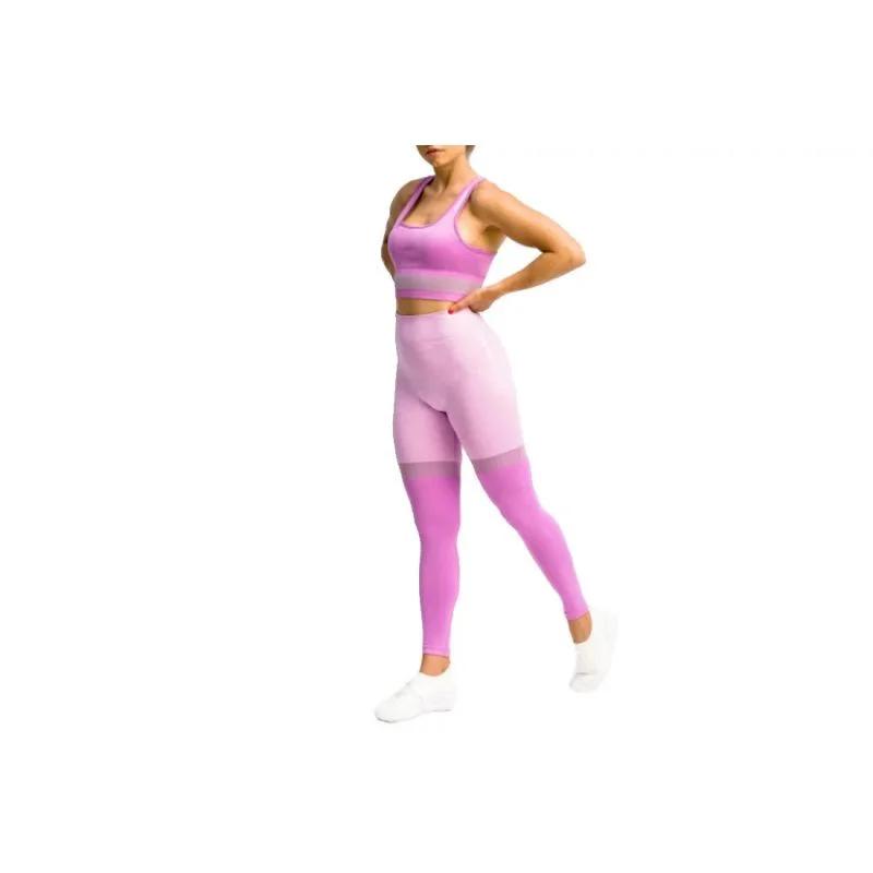 Legíny GymHero Legíny Stripes W MAUVE - Dámské oblečení legíny