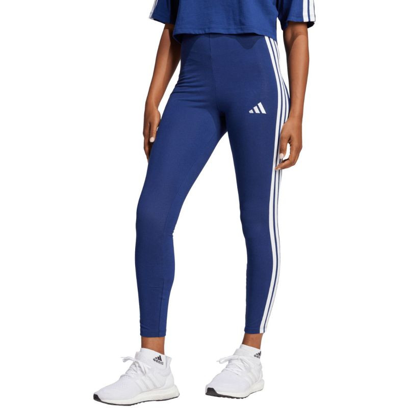 Dámské legíny adidas Essentials 3-Stripes Cotton tmavě modré JE0067 - Dámské oblečení legíny