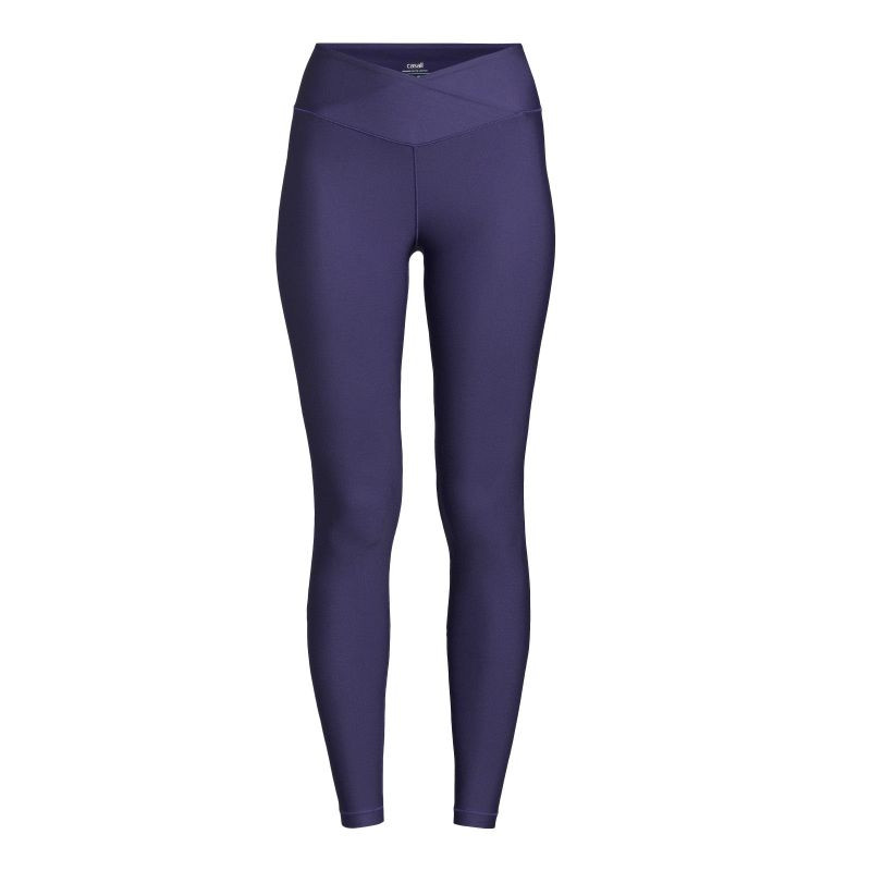 Dámské legíny s vysokým pasem Casall Overlap High Waist Tights, fialové