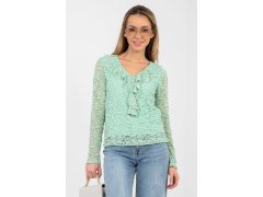 Hedvábná blůza s&nbsp;krajkou model 223839 Rue Paris