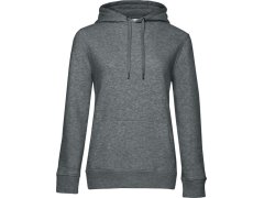 B&C QUEEN Hooded_° Dámská mikina s kapucí 01.W02Q heather mid grey