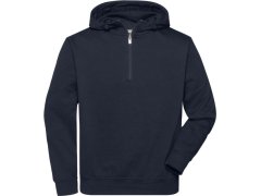 Daiber JN 839 Prac. mikina z bio bavlny, kapuce, "1/4" zip 02.0839 navy