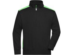 Daiber JN 868 Pracovní mikina s&nbsp;1/4 zipem - Color 02.0868 black/lime green