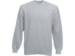 Fruit of the Loom Classic Raglan Sweat Raglánová mikina 16.2216 heather grey