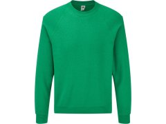 Fruit of the Loom Classic Raglan Sweat Raglánová mikina 16.2216 retro heather green