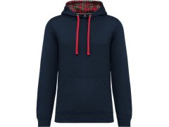Kariban K 4013 Unisex mikina s&nbsp;kapucí 20.K013 navy/red tartan