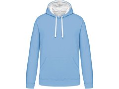 Kariban K 446 Kontrastní mikina s&nbsp;kapucí 20.K446 sky blue/white