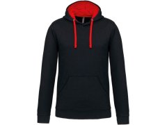 Kariban K 446 Kontrastní mikina s&nbsp;kapucí 20.K446 black/red