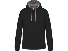 Kariban K 446 Kontrastní mikina s&nbsp;kapucí 20.K446 black/fine grey