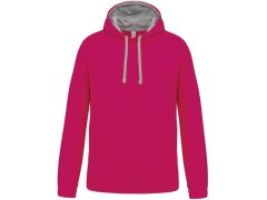 Kariban K 446 Kontrastní mikina s kapucí 20.K446 fuchsia/fine grey