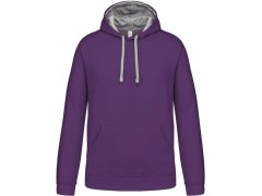 Kariban K 446 Kontrastní mikina s&nbsp;kapucí 20.K446 purple/oxford grey
