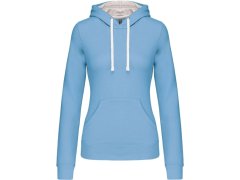 Kariban K 465 Dámská mikina s&nbsp;kontrastní kapucí 20.K465 sky blue/white