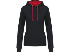 Kariban K 465 Dámská mikina s&nbsp;kontrastní kapucí 20.K465 black/red