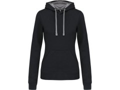 Kariban K 465 Dámská mikina s&nbsp;kontrastní kapucí 20.K465 black/fine grey