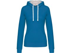 Kariban K 465 Dámská mikina s&nbsp;kontrastní kapucí 20.K465 tropical blue/white