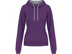 Kariban K 465 Dámská mikina s&nbsp;kontrastní kapucí 20.K465 purple/oxford grey