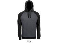 SOL´S Seattle Unisex 2-barevná raglánová mikina s&nbsp;kapucí 25.2998 charcoal melange/black
