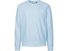 Neutral O 63001 Unisex raglánová mikina z&nbsp;bio bavlny 77.6301 light blue