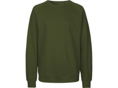 Neutral O 63001 Unisex raglánová mikina z bio bavlny 77.6301 military
