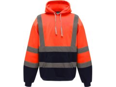 Yoko HVK 05 Hi-Vis mikina s&nbsp;kapucí 79.VK05 hi vis orange/navy