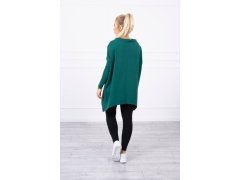 Oversize mikina s asymetrickými boky tmavě zelená