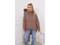 Zateplená oversize mikina mocca 6149325