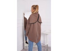 Zateplená mikina se zipem na zádech mocca