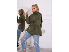 Zateplená mikina se zipem na zádech v&nbsp;barvě khaki