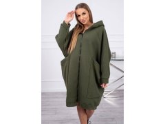 Zateplená oversize mikina v khaki barvě