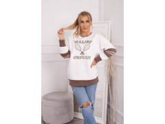 Malibu zateplená mikina ecru+mocca