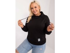 Černá bavlněná mikina plus size klokanka