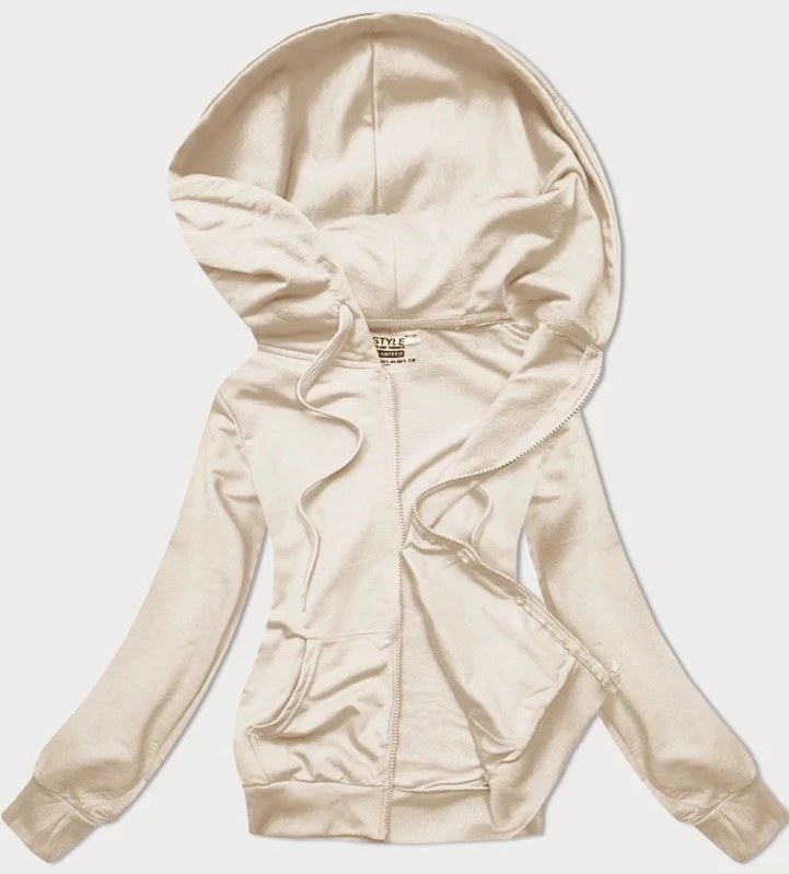 Dámská rozepínací mikina v barvě ecru 68W08- J.Style