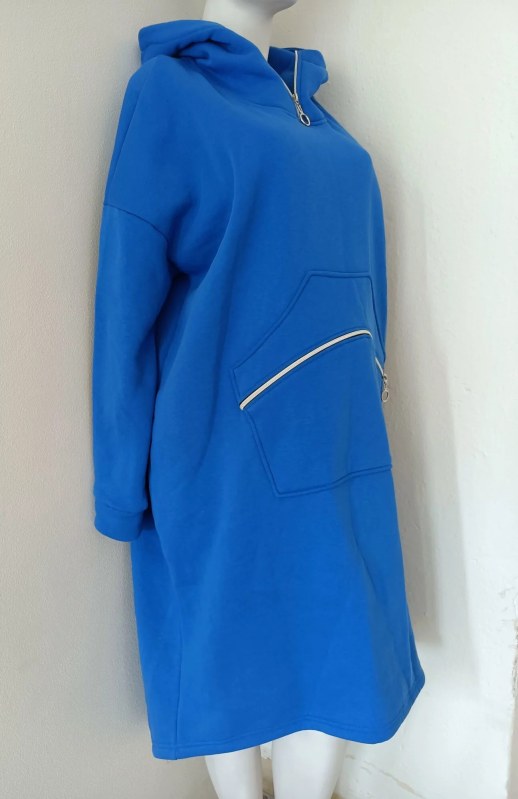 Dámská dlouhá teplá mikina 1111.1 modrá - FPrice - Dámské oblečení mikiny