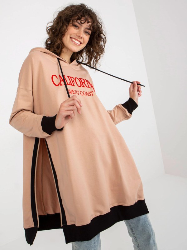 Dlouhá mikina VI BL 327.70P hnědá - FPrice