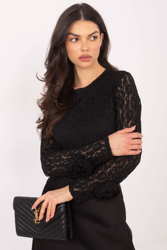 Hedvábná blůza s krajkou model 222452 Italy Moda