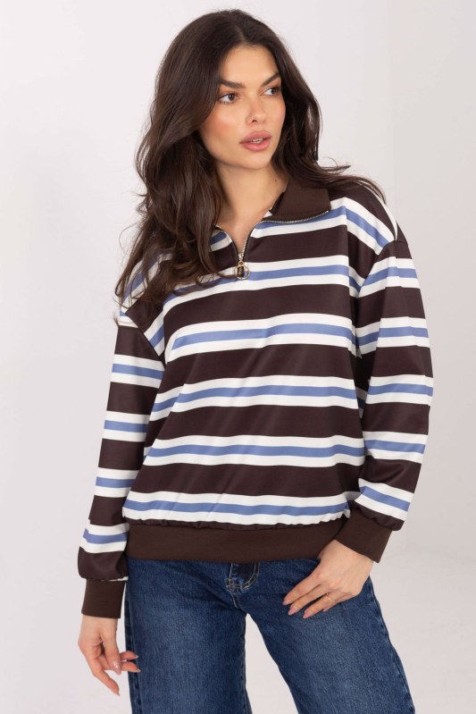 Mikina s proužky model 222746 Italy Moda