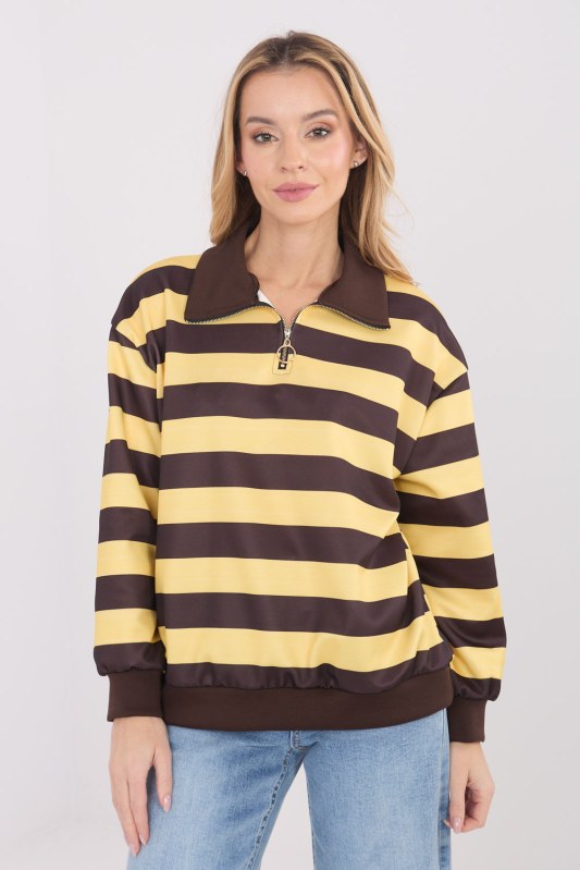Mikina s proužky model 222750 Italy Moda