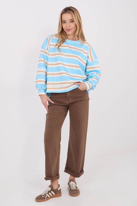 Mikina s proužky model 222763 Italy Moda