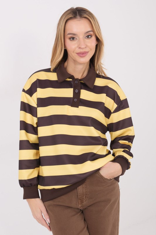 Mikina s proužky model 222775 Italy Moda