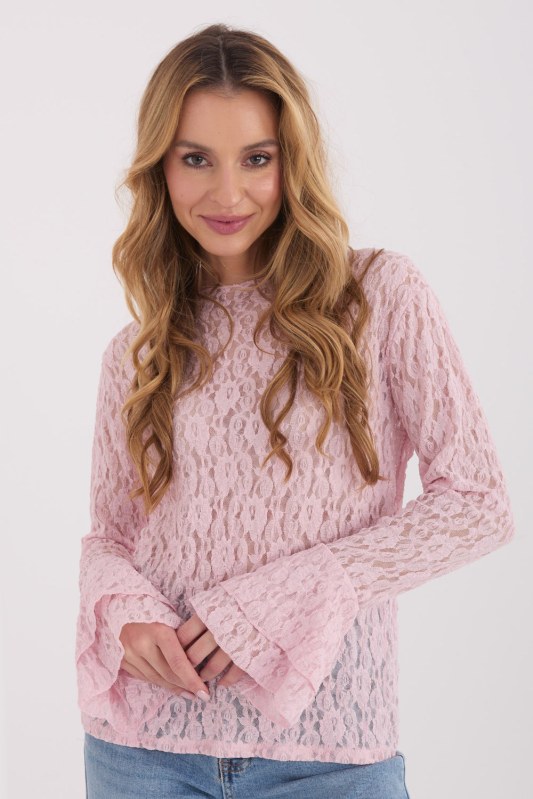 Hedvábná blůza s krajkou model 223407 Italy Moda