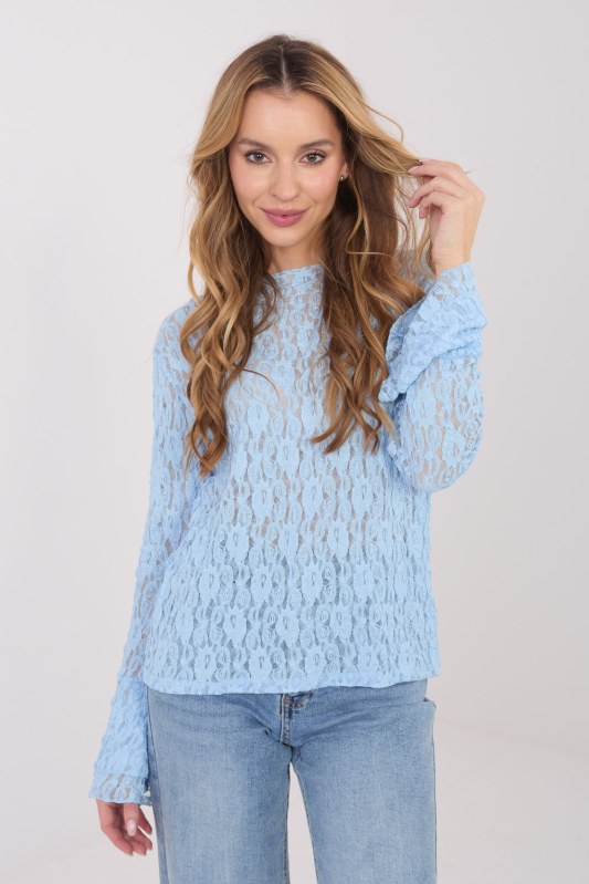 Hedvábná blůza s krajkou model 223408 Italy Moda