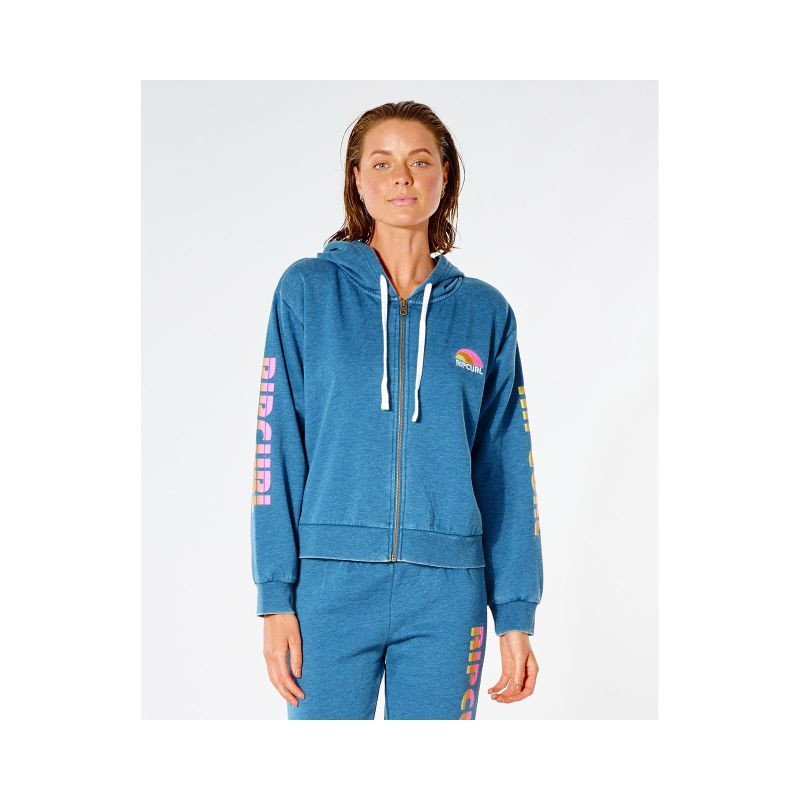 Mikina RIP CURL Wave Shapers Zip Through - modrá - Dámské oblečení mikiny