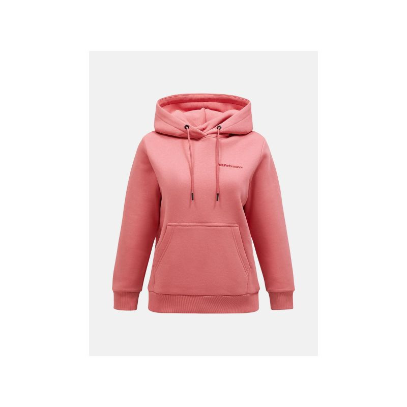 Mikina s kapucí Peak Performance W Original Small Logo v růžové barvě